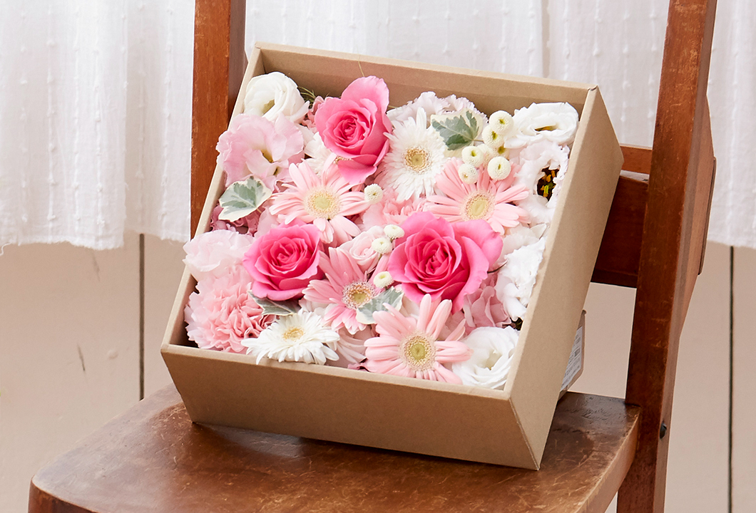 [花祭壇] バスケット＆お別れ花 BOX（ペットの葬式プラン）